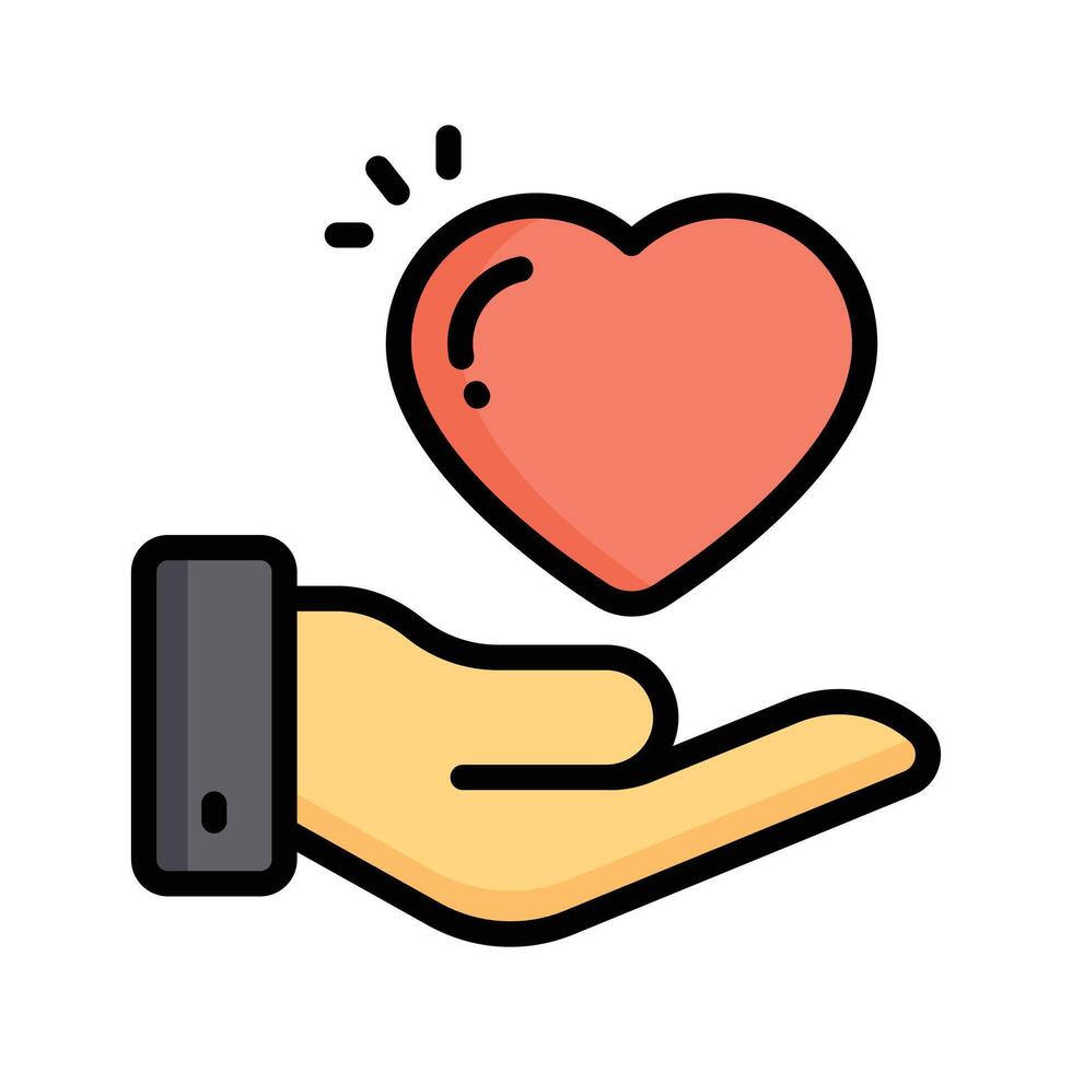 Hand holding a heart, symbolizing empathy and care vector