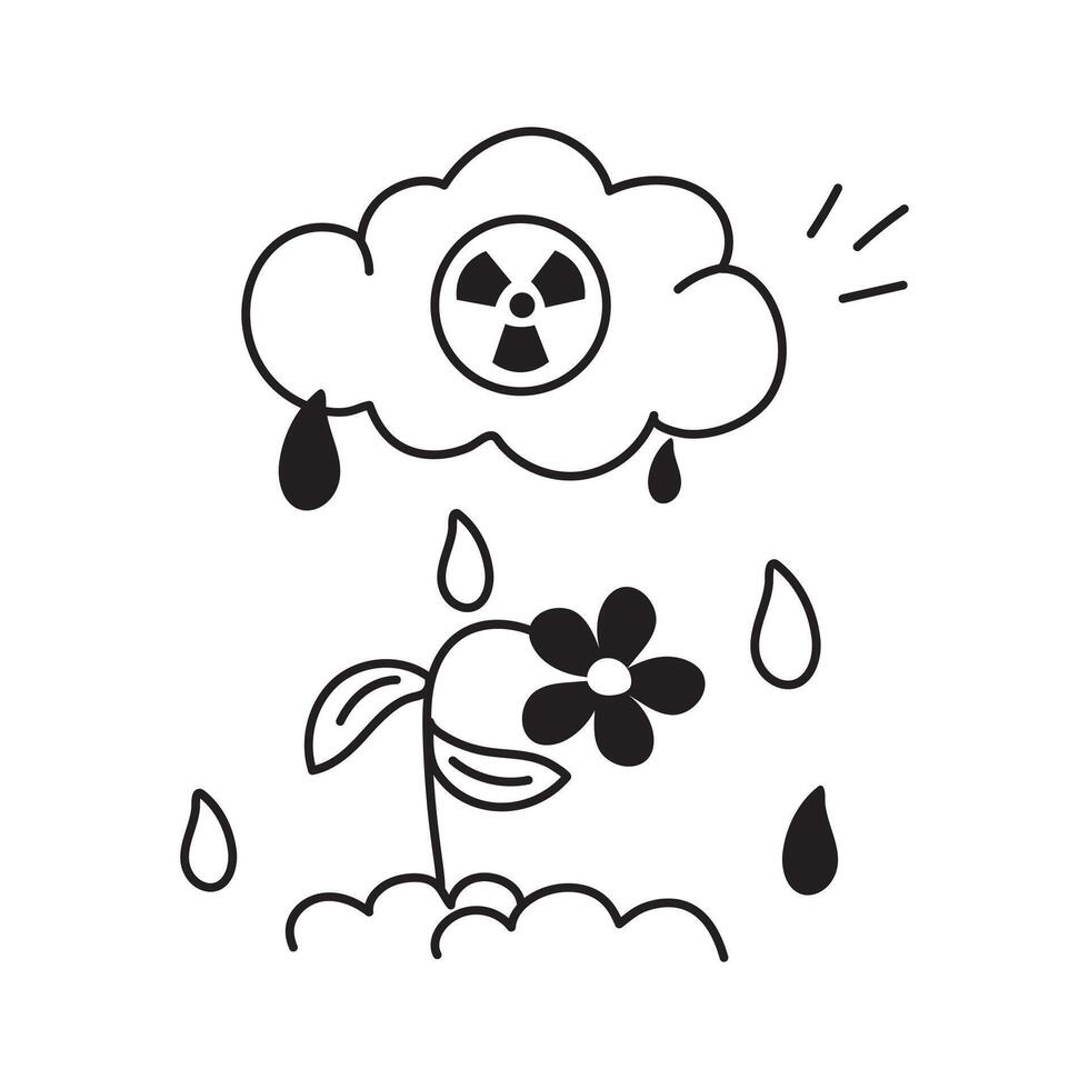 Premium hand drawn icon of acid rain in modern style vector