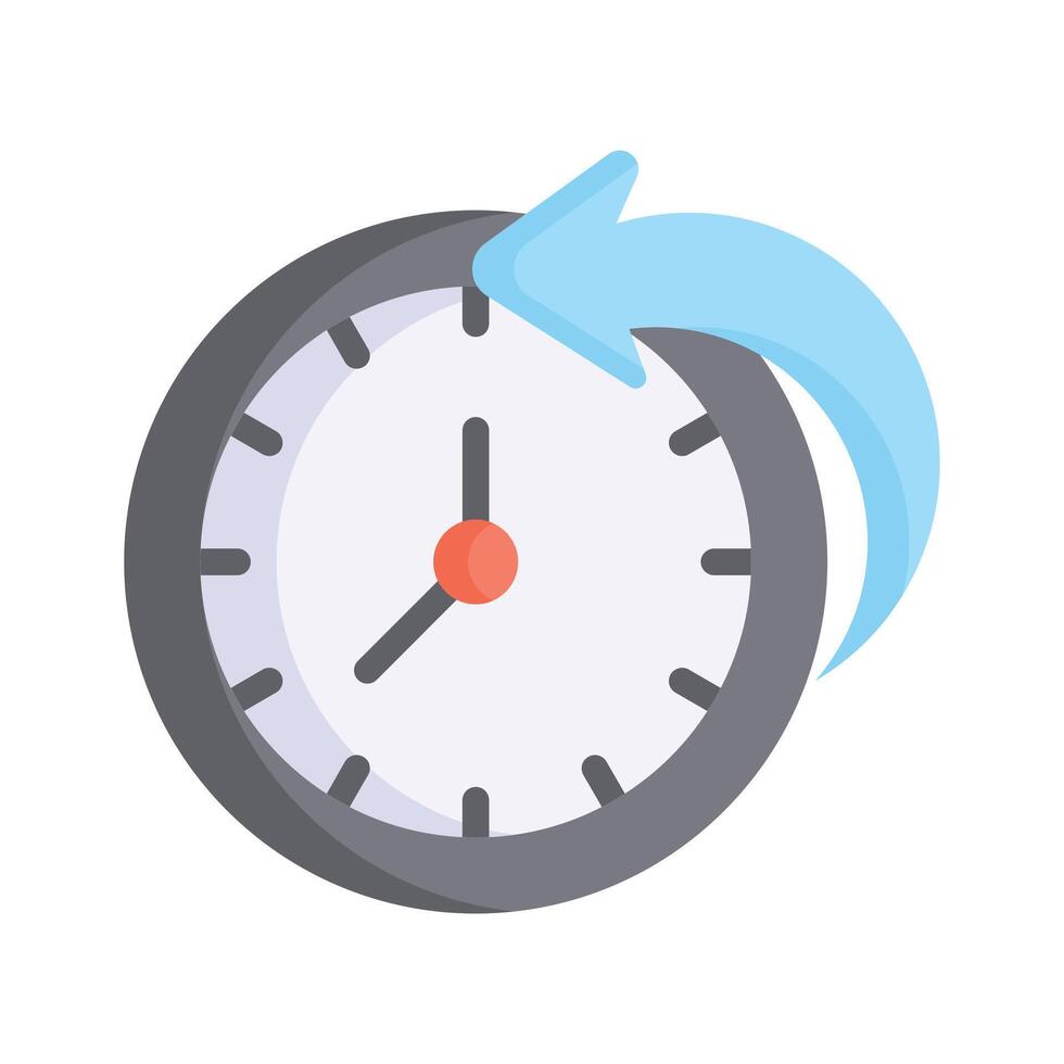 Clock with an arrow, symbolizing time sensitive tasks vector