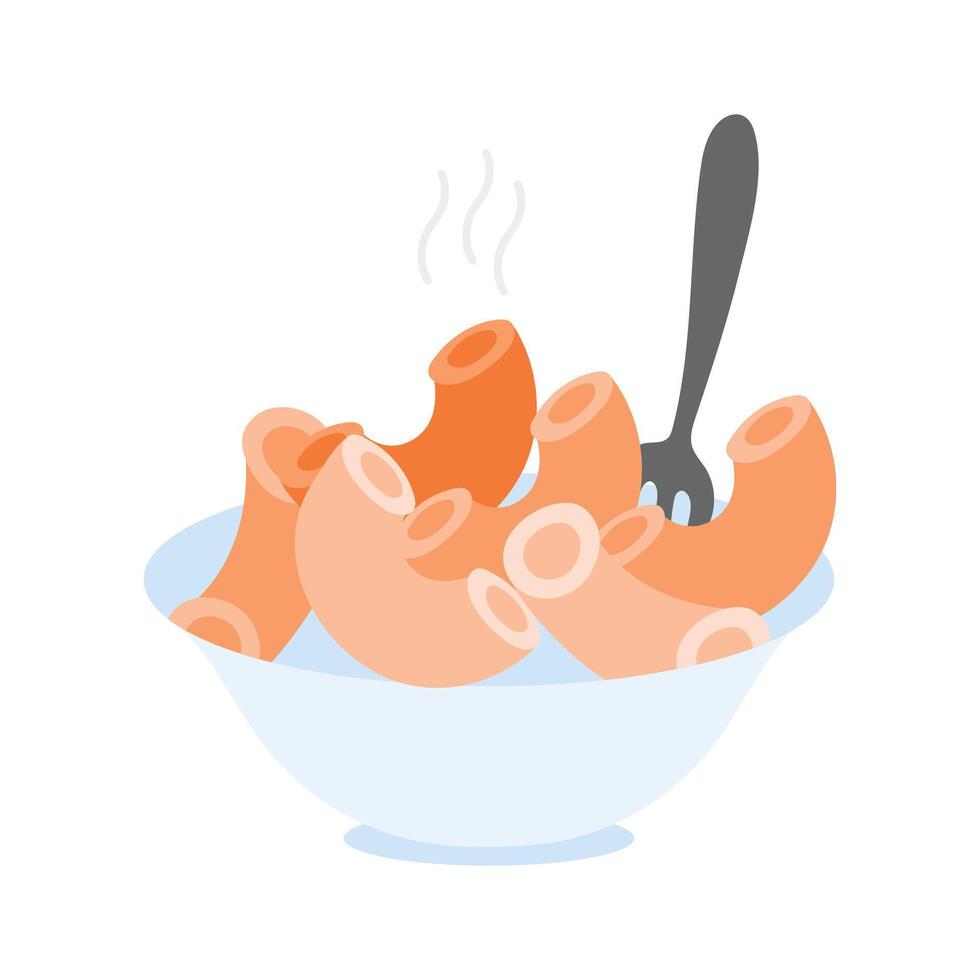 Bowl of pasta in sauce, a classic Italian meal vector
