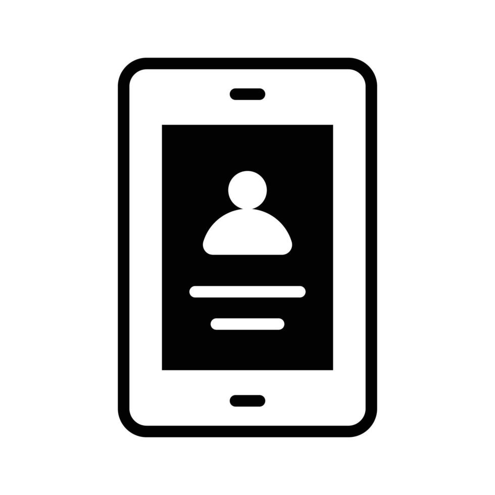 A smartphone with a user profile, symbolizing contact information vector