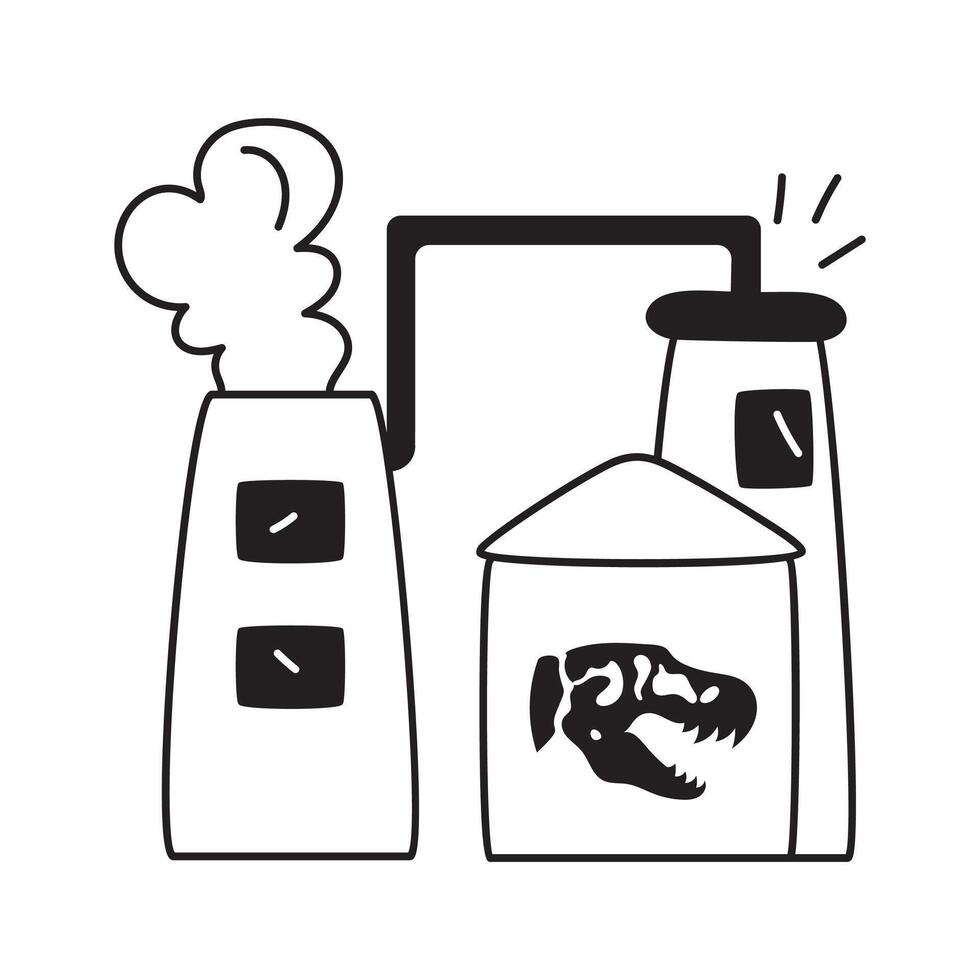 Factory emitting smoke, illustrating industrial pollution concerns vector