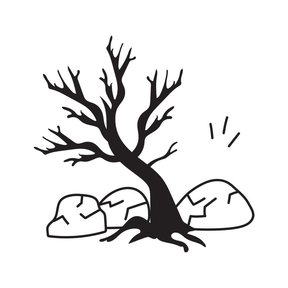 Dead tree representing the impact of deforestation vector