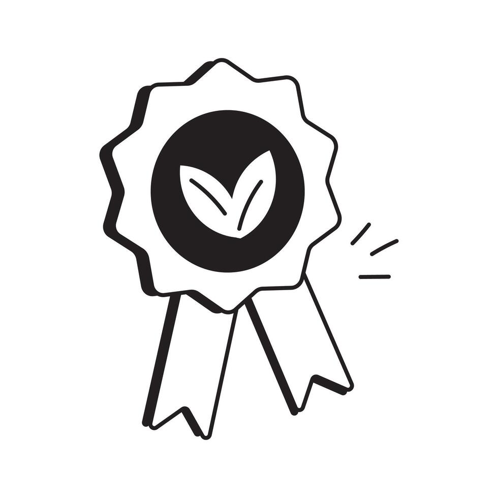 Green ribbon icon with a leaf symbol vector