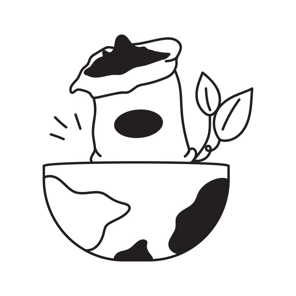 Globe with waste symbolizing global pollution and its effects. vector