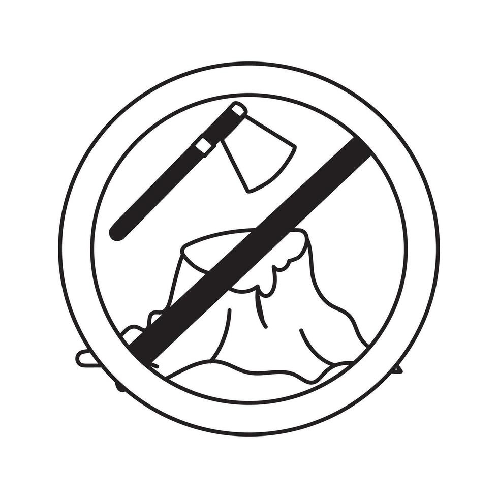 Get this amazing icon of stop cutting trees vector