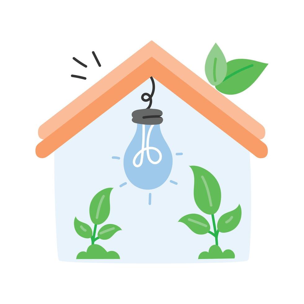 House with light bulb symbolizing sustainable and eco friendly living vector