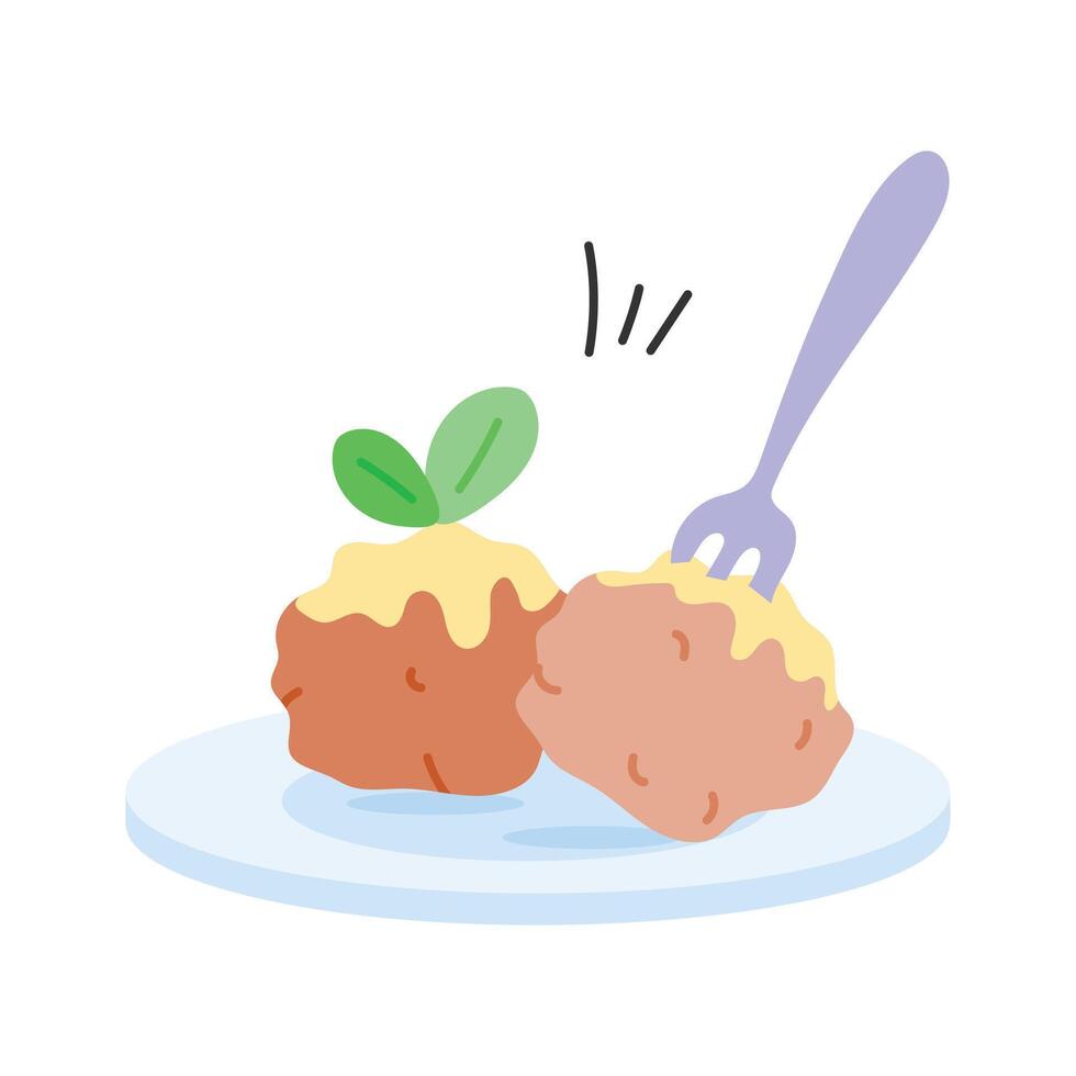 Juicy meatballs, perfect as a side or main dish vector