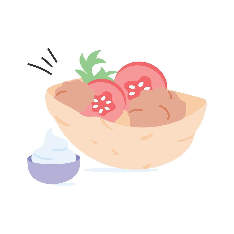 Soft pita bread, great for sandwiches or dippin vector