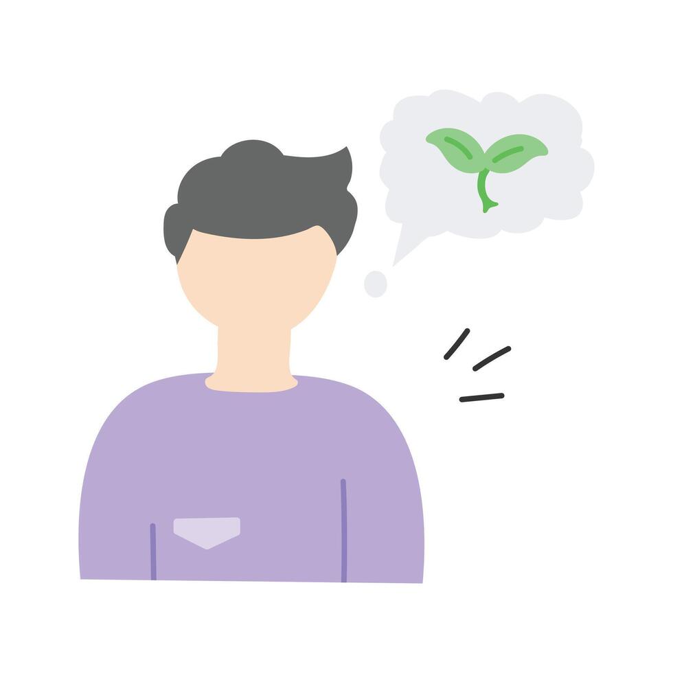 Person thinking about eco-friendly ideas for a greener world vector