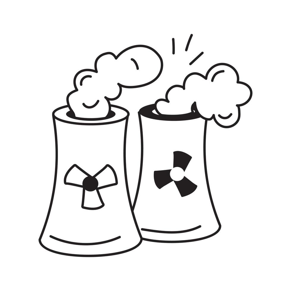 Icon showing nuclear pollution affecting the environment vector