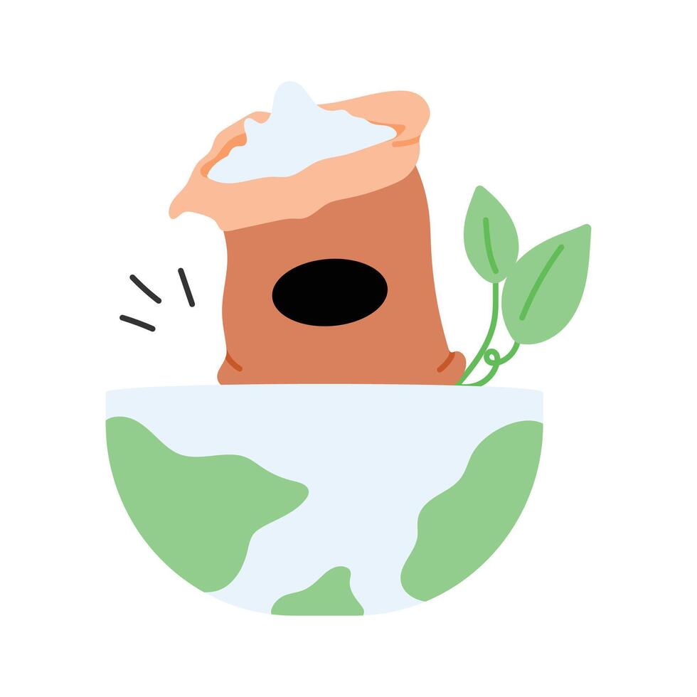 Globe with waste symbolizing global pollution and its effects. vector