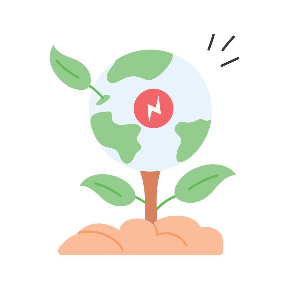 Plant growing in nutrient rich soil vector