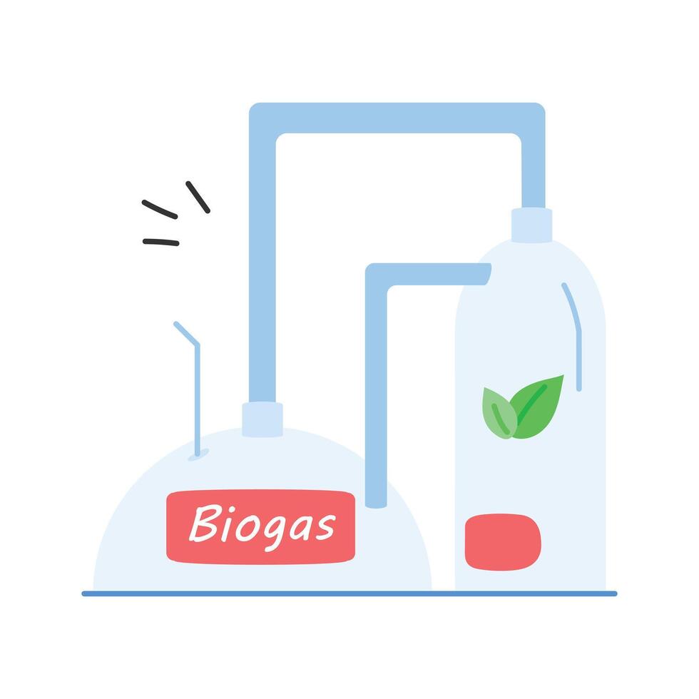 Biogas facility symbolizing sustainable energy from organic waste vector