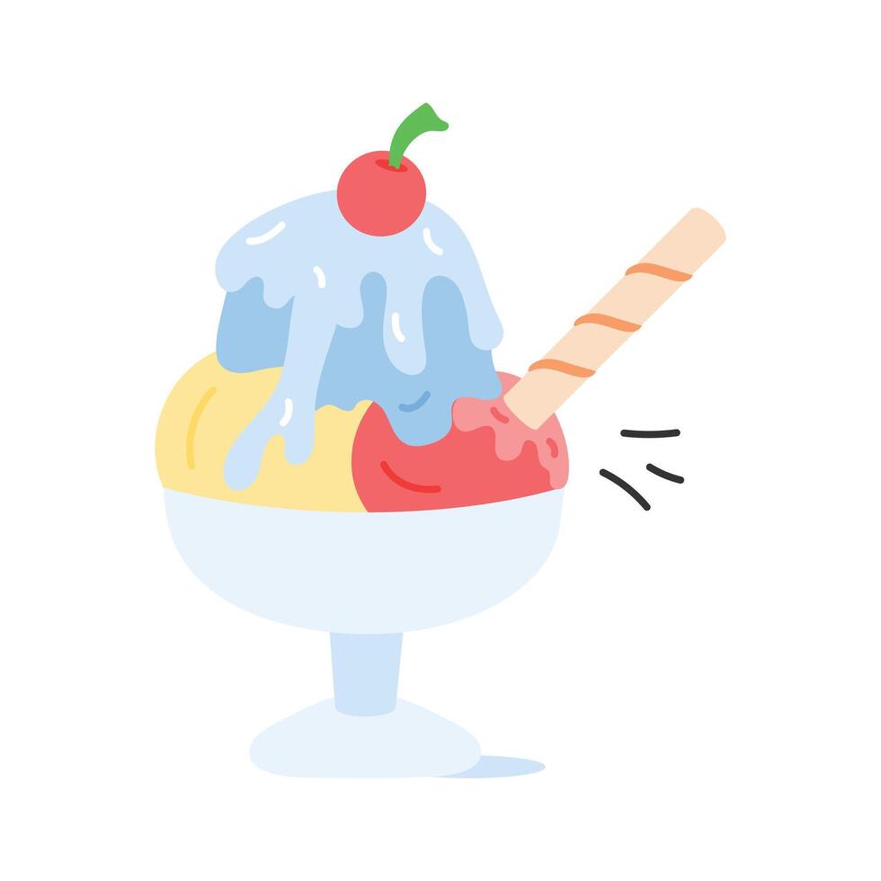 Easy to use icon of ice cream cup in modern style vector