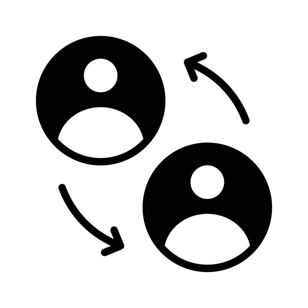 Two people interacting to enhance teamwork and cooperation vector