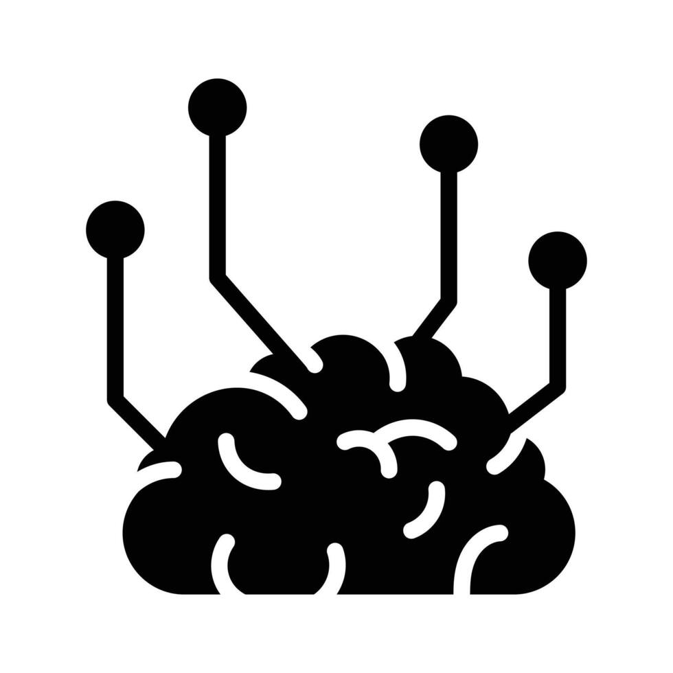 Brain with connections, symbolizing innovative and strategic thinking vector