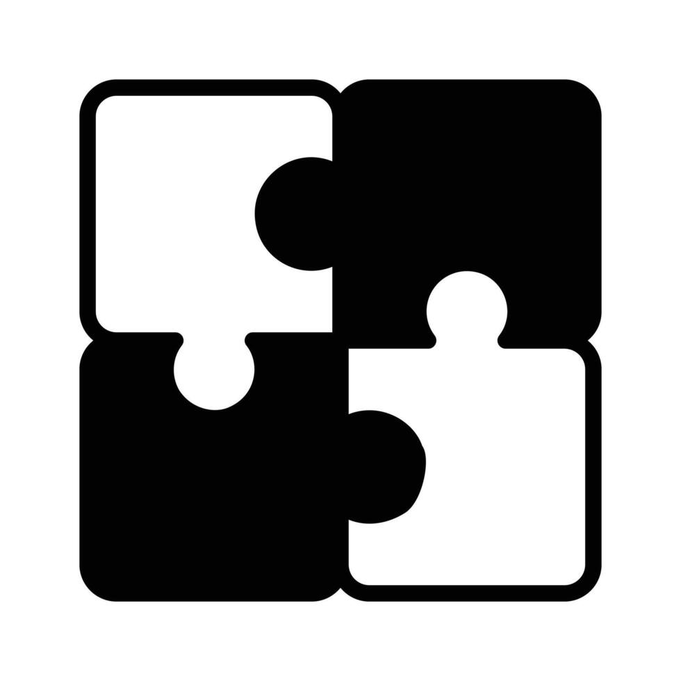 Puzzle pieces fitting together, symbolizing teamwork and collaboration vector