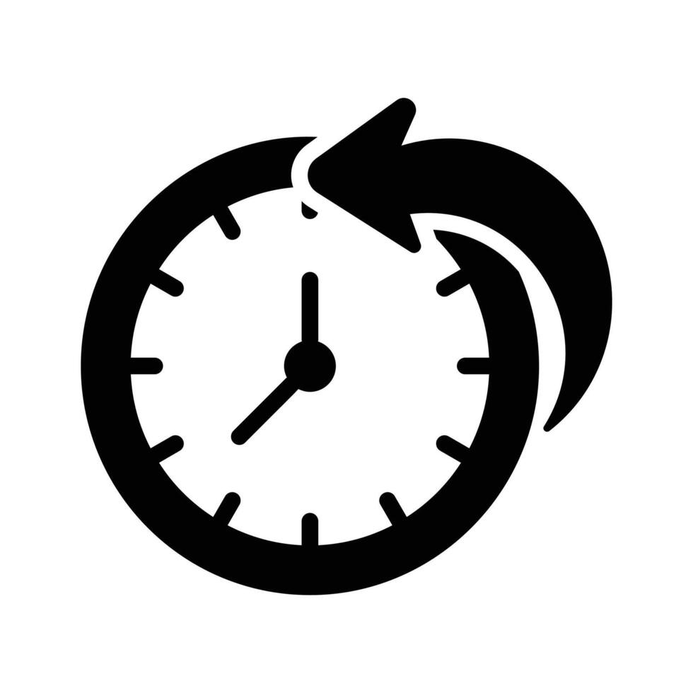 Clock with an arrow, symbolizing time sensitive tasks vector