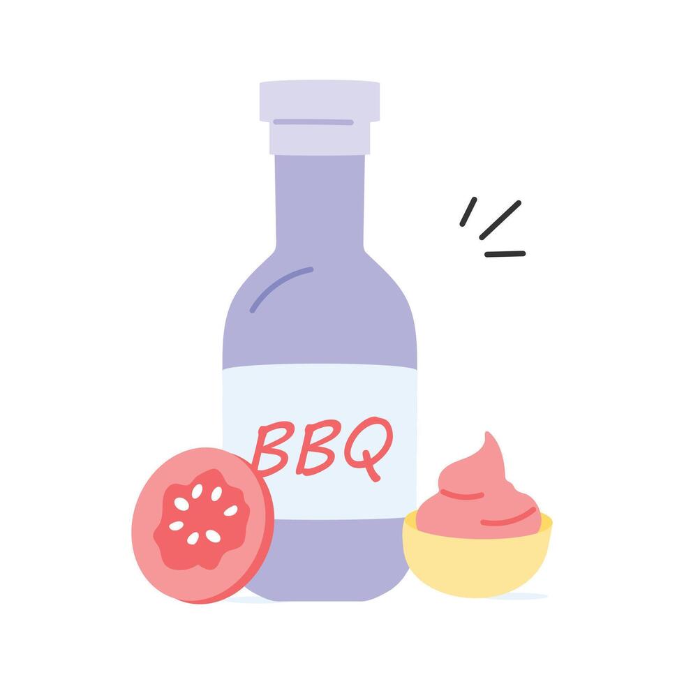 BBQ sauce, tangy and sweet, for grilled dishes vector