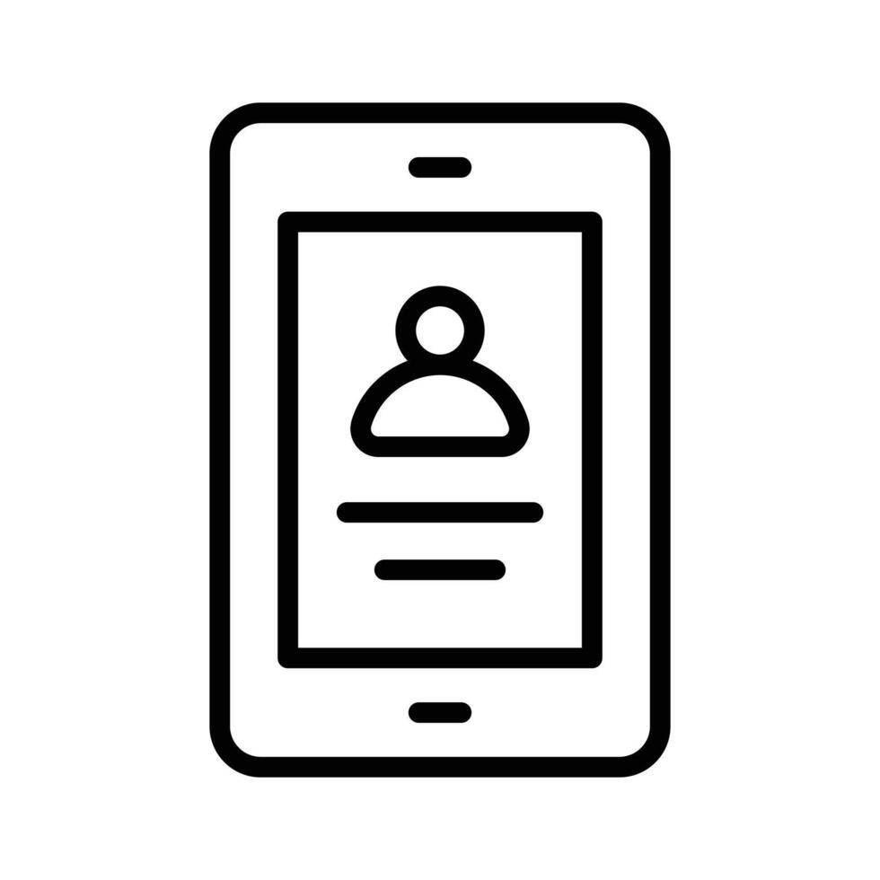 A smartphone with a user profile, symbolizing contact information vector