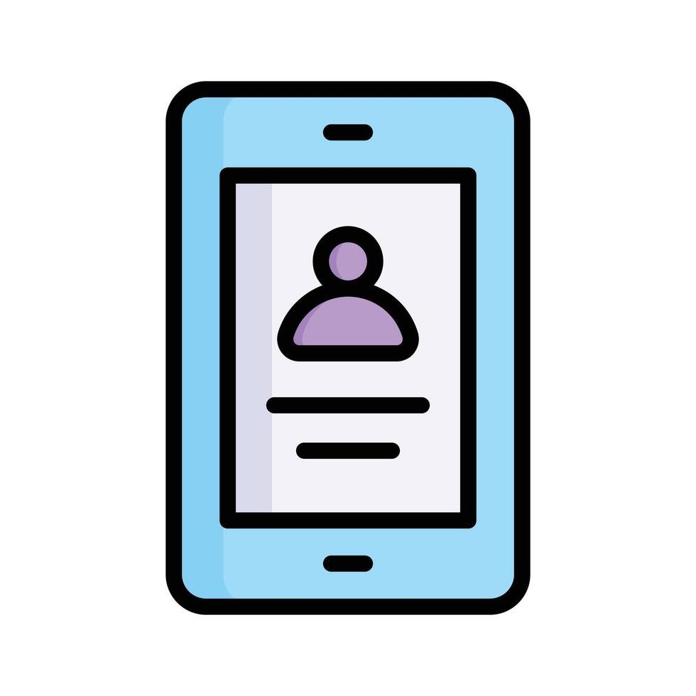 A smartphone with a user profile, symbolizing contact information vector