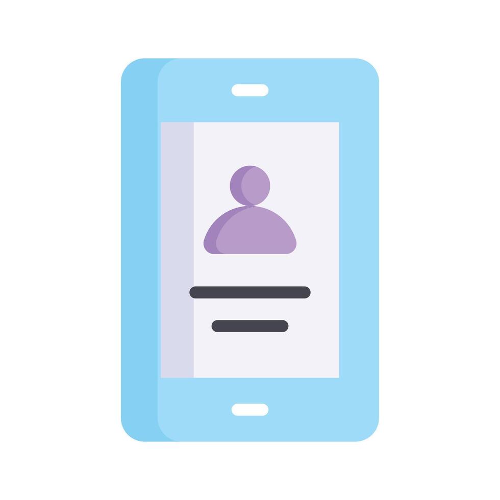 A smartphone with a user profile, symbolizing contact information vector
