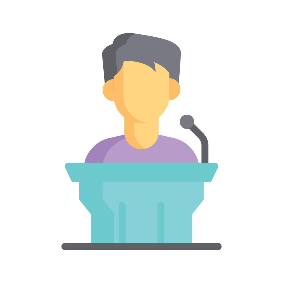 Person at a podium, symbolizing delivering a presentation or speech vector