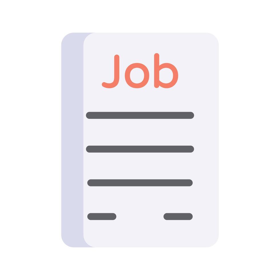 Document with Job title, symbolizing job applications or recruitment vector