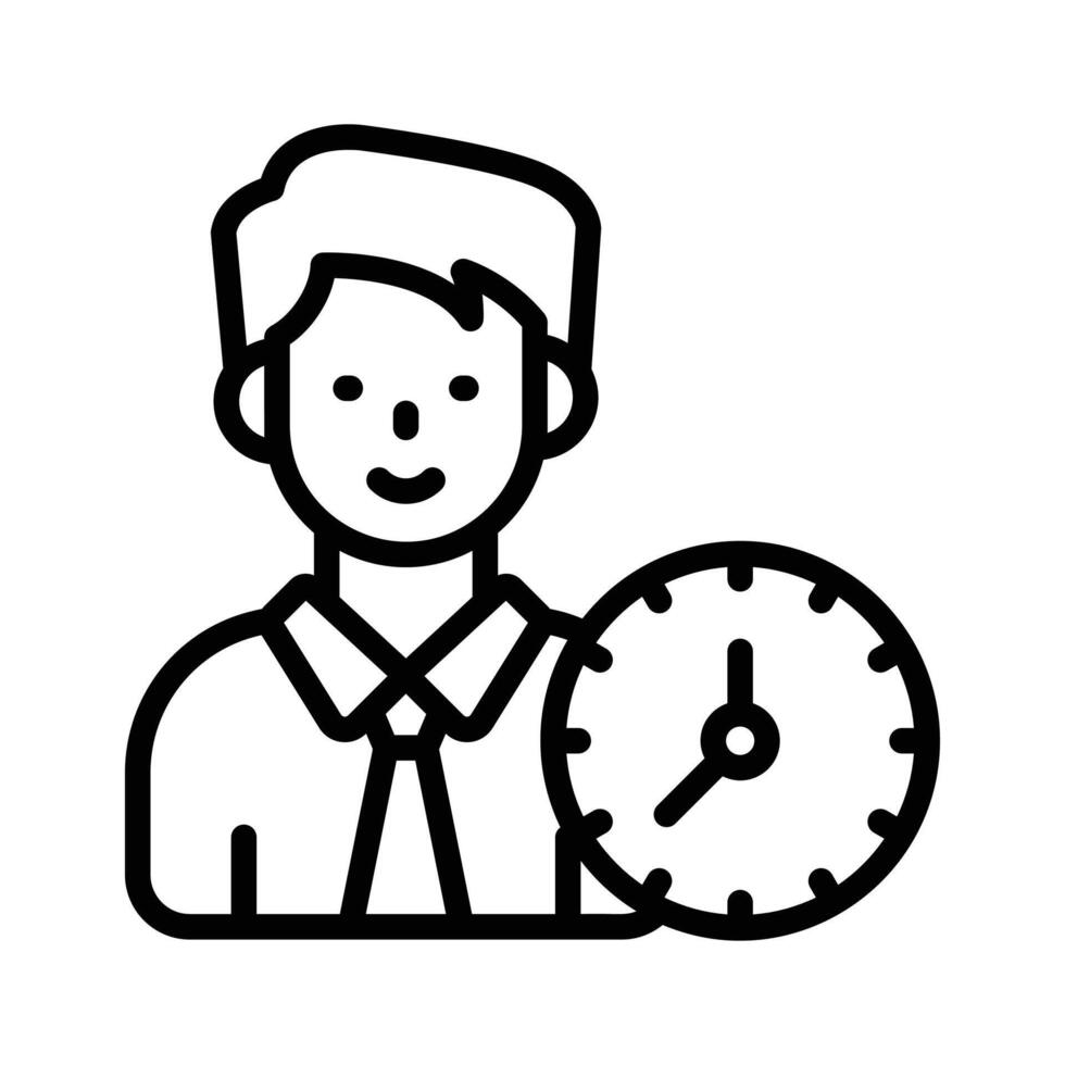 Clock with person concept icon of punctuality vector