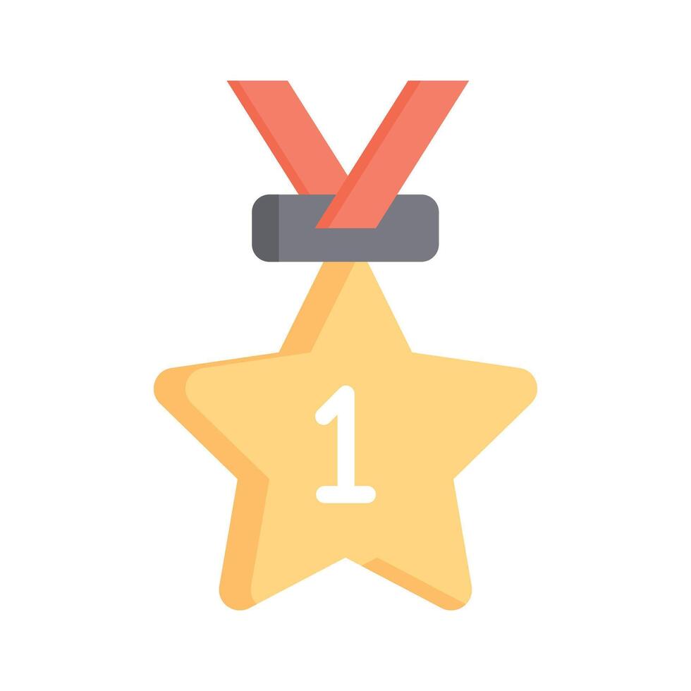 Medal with a star, symbolizing recognition of achievement vector