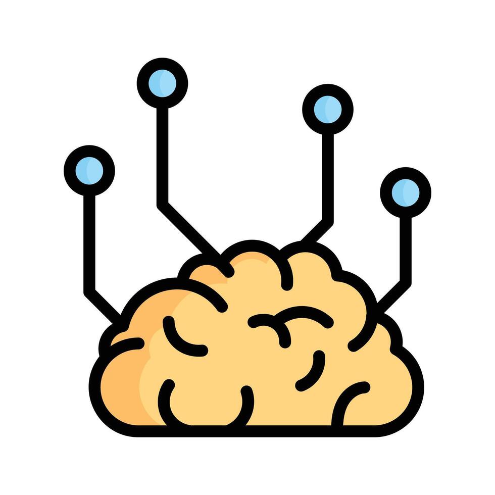 Brain with connections, symbolizing innovative and strategic thinking vector