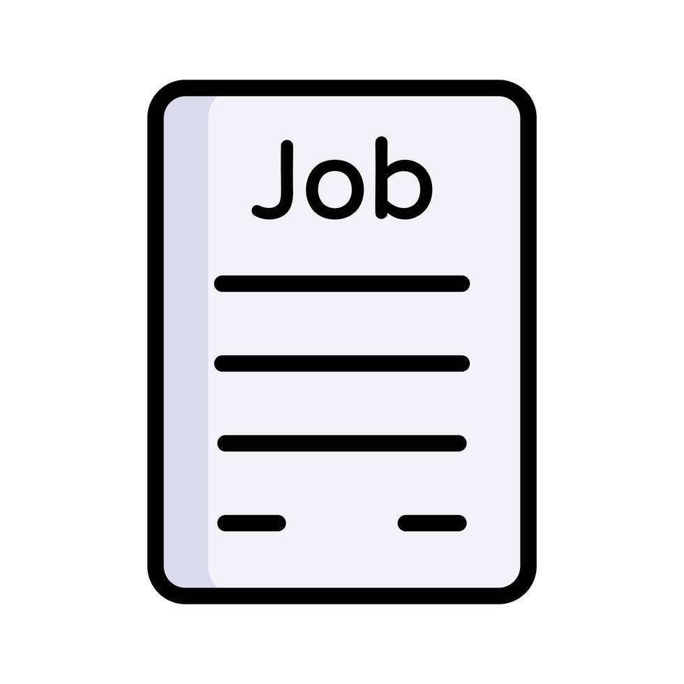 Document with Job title, symbolizing job applications or recruitment vector