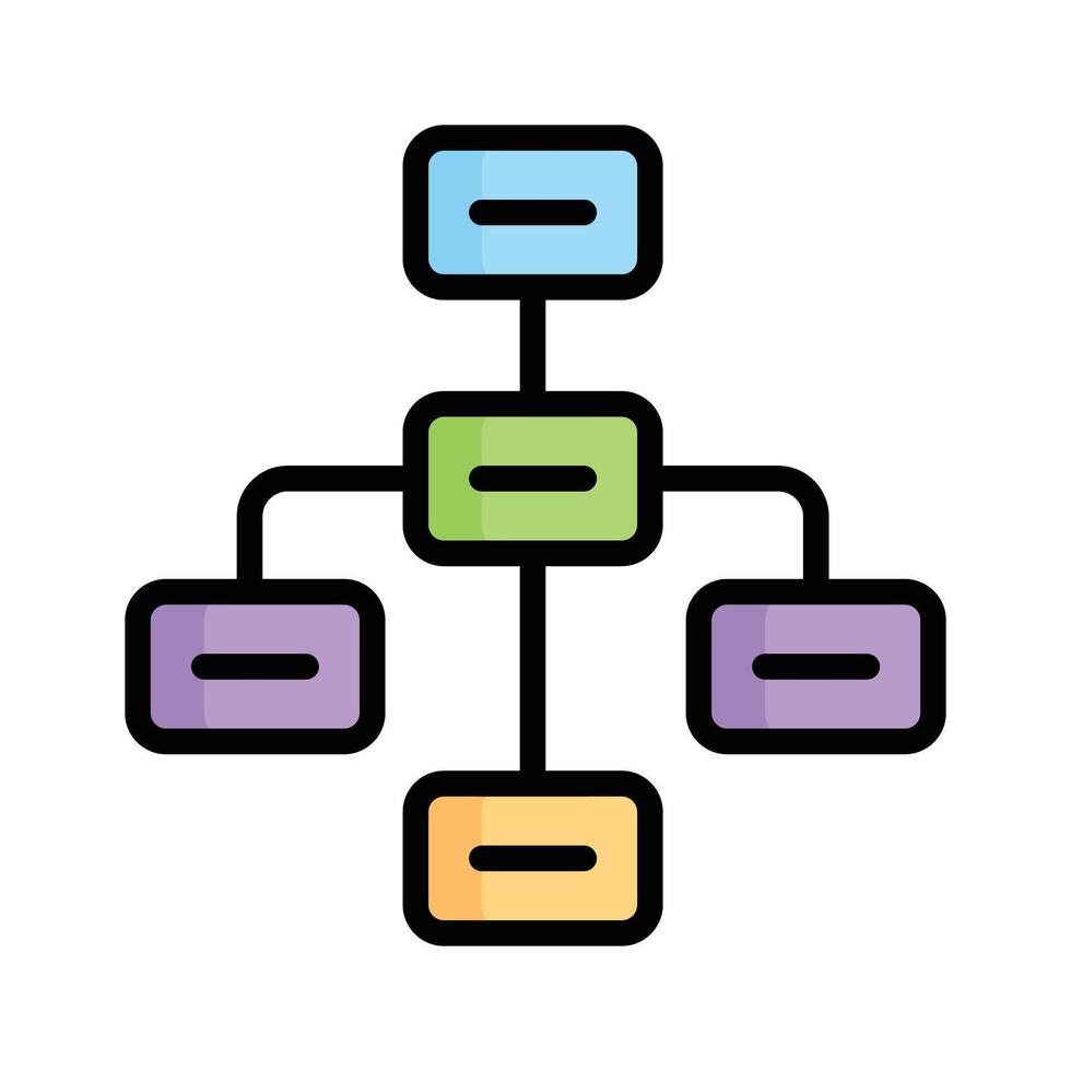 Hierarchical chart, representing team roles and organizational structure vector