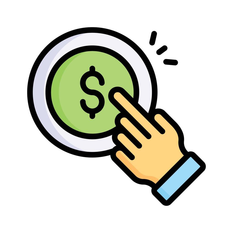 Hand holding a coin, symbolizing financial management. vector