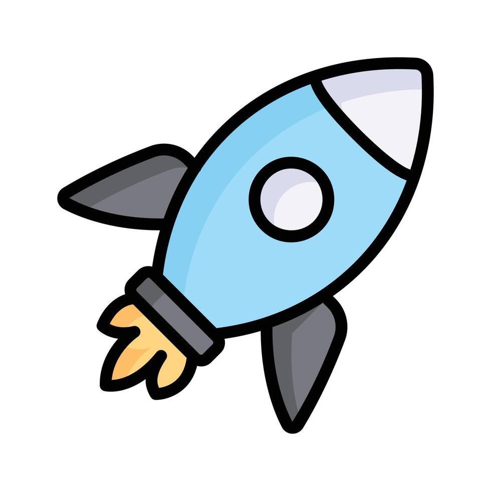 Rocket icon, symbolizing the start or launch of a project vector
