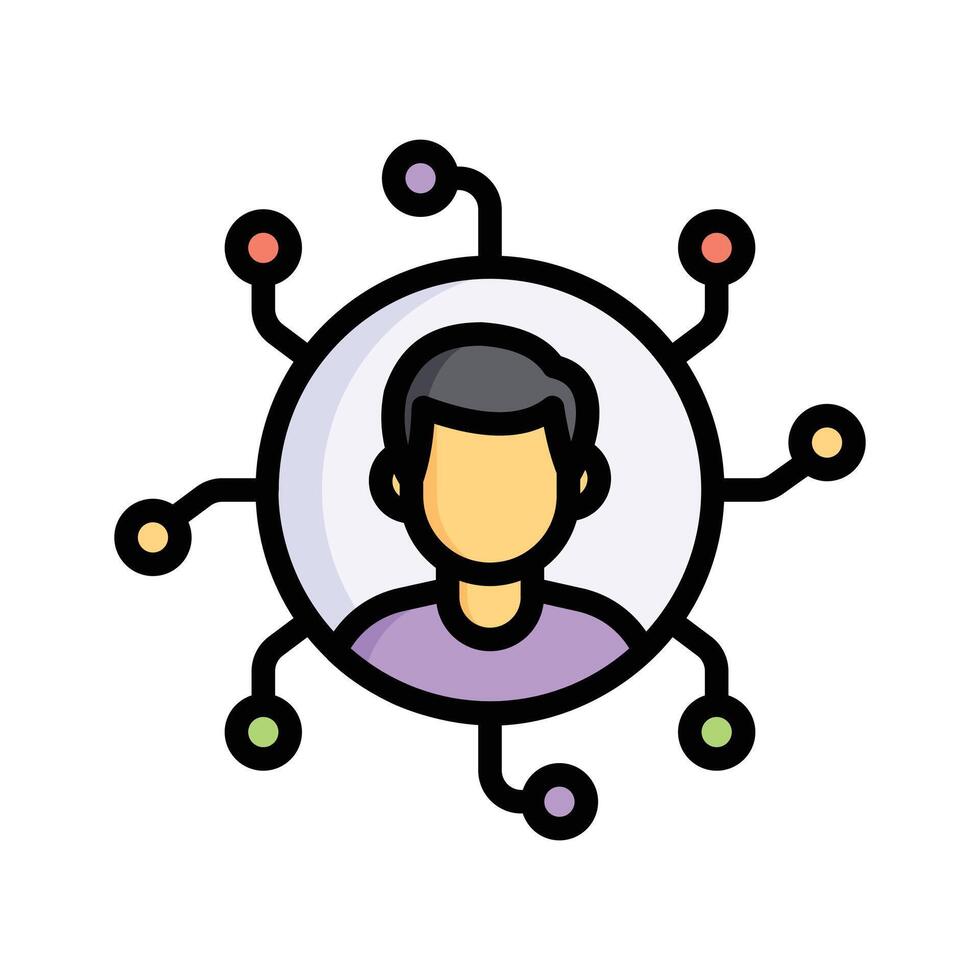 Person with multiple connections, symbolizing networking vector