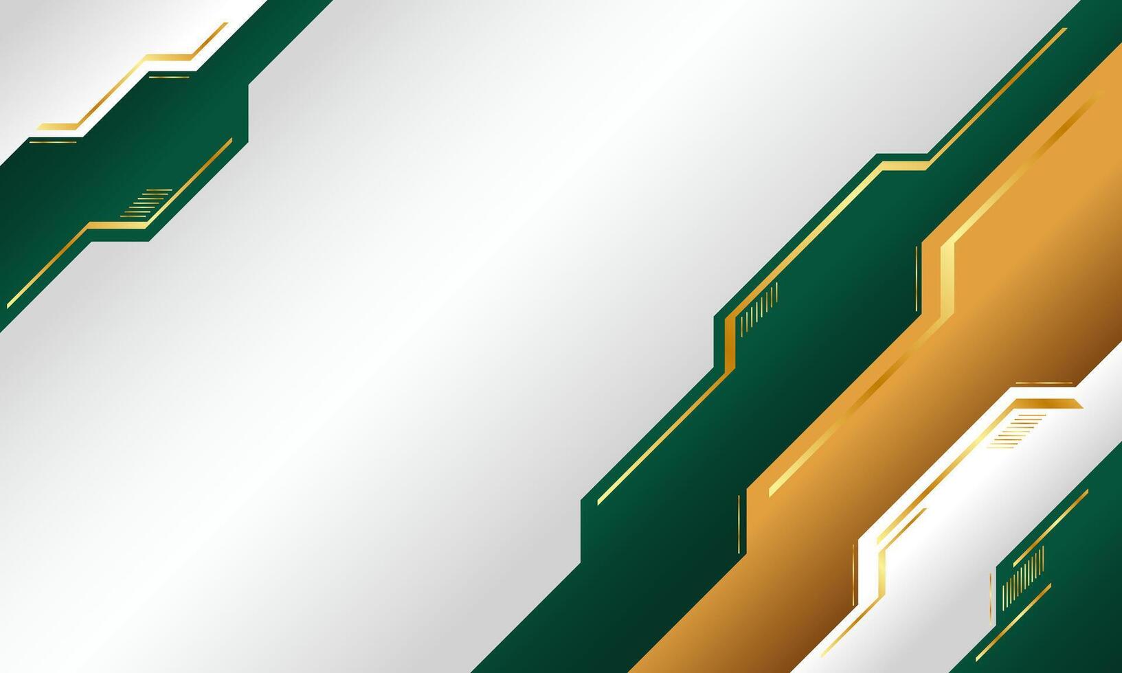 Abstract Geometric Background with Green, Gold, and White Colors vector