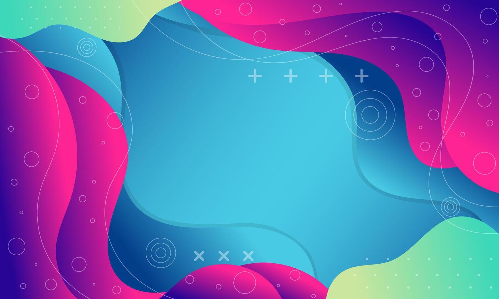 Abstract Background with Vibrant Swirls, Circles, and Geometric Shapes vector