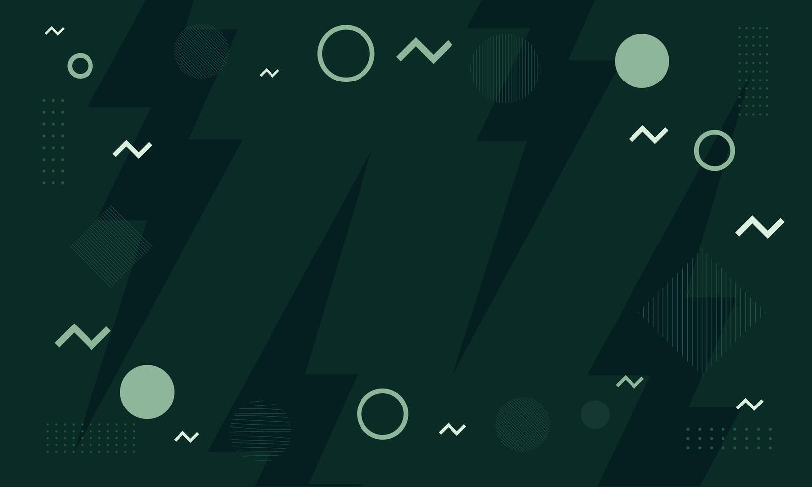 Abstract Geometric Pattern with Green Shapes on a Dark Background vector