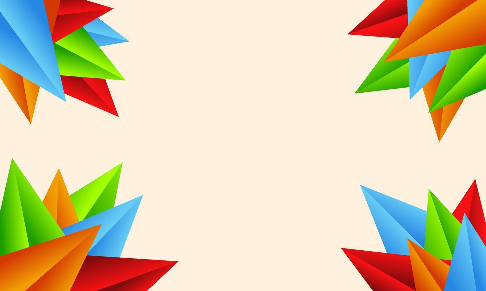 Abstract Colorful Triangular Shapes in a Corner Frame vector