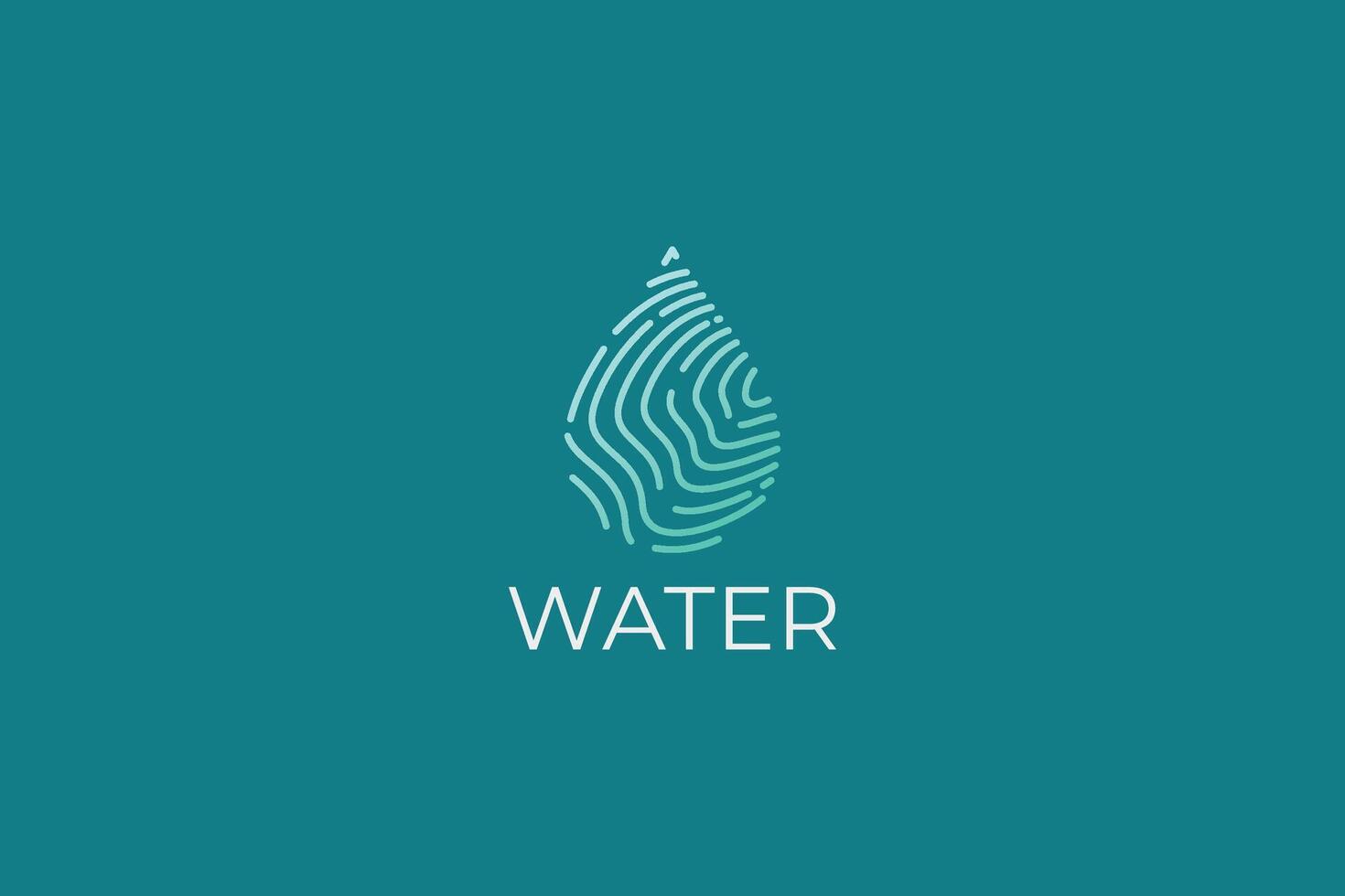 Unique Water Drop Fingerprint Logo Concept for Hydration Pure Fresh vector