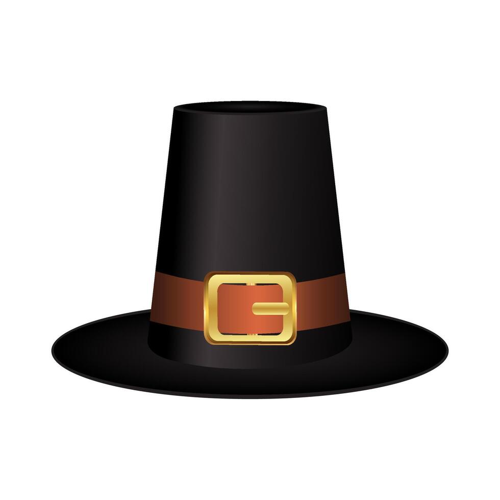 Pilgrim hat on white background vector