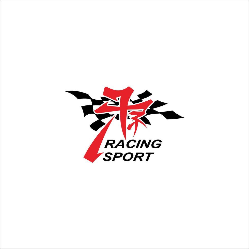 Racing sports sticker with white background vector