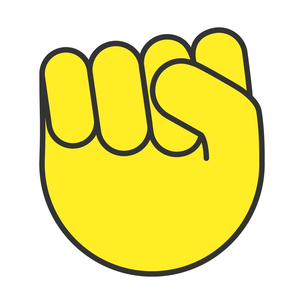 Raised fist emoji, hands clenched in a gesture of power and strength. Isolated on a white background. Illustration vector