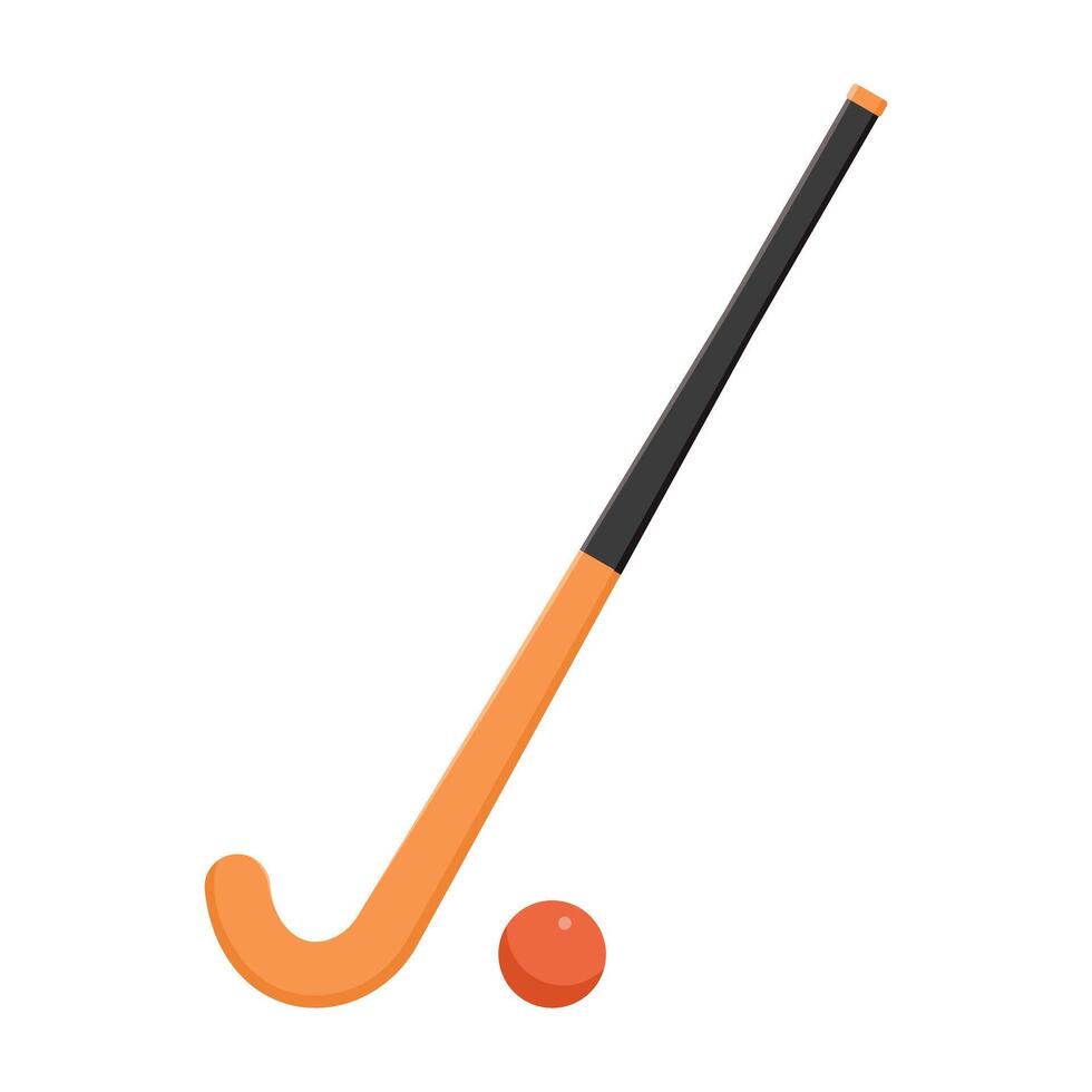 Hockey stick with ball isolated on white background, illustration vector