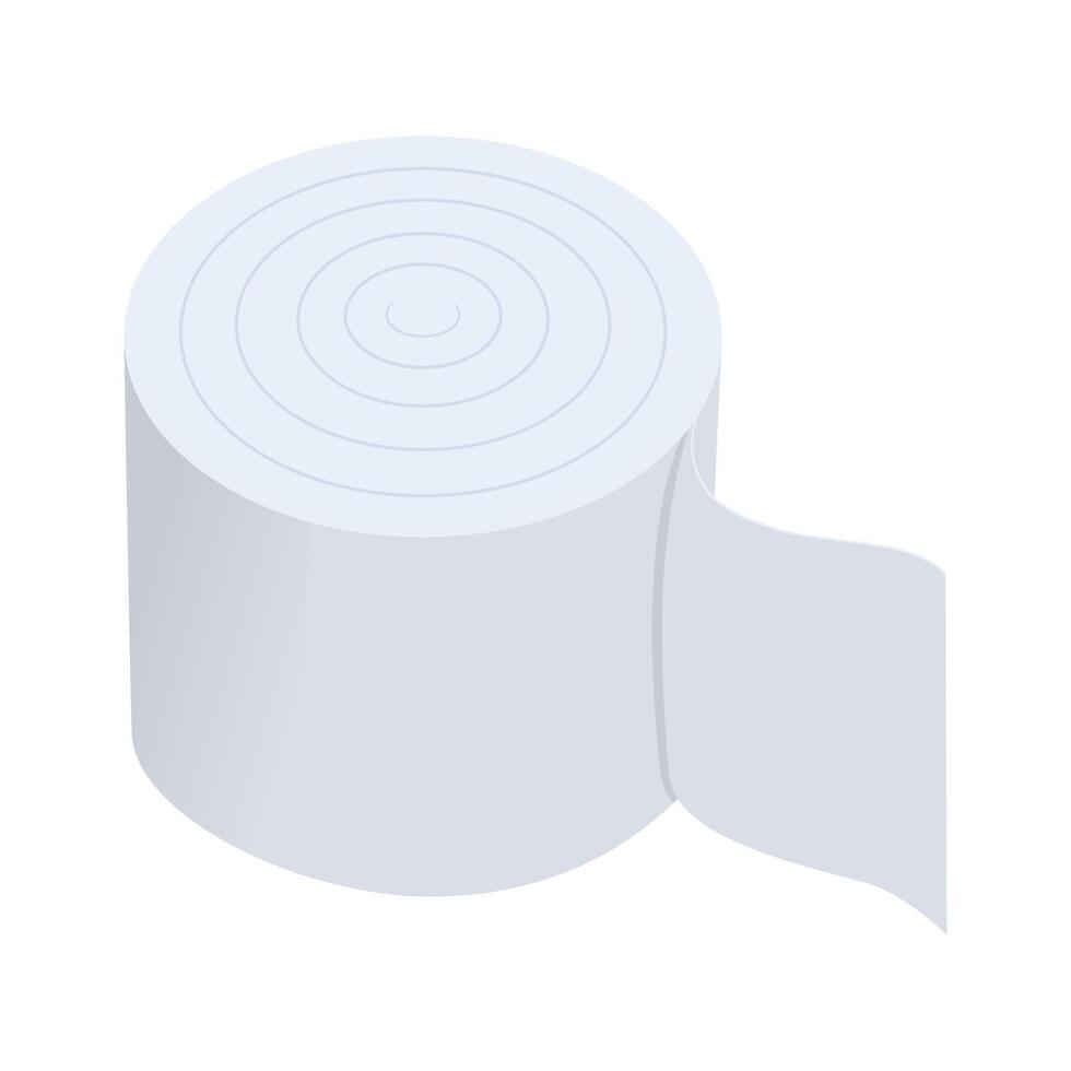 Illustration of medical gauze bandage. Medical equipment used to protect wounds and keep them clean and dry, top view, isolated on a white background vector