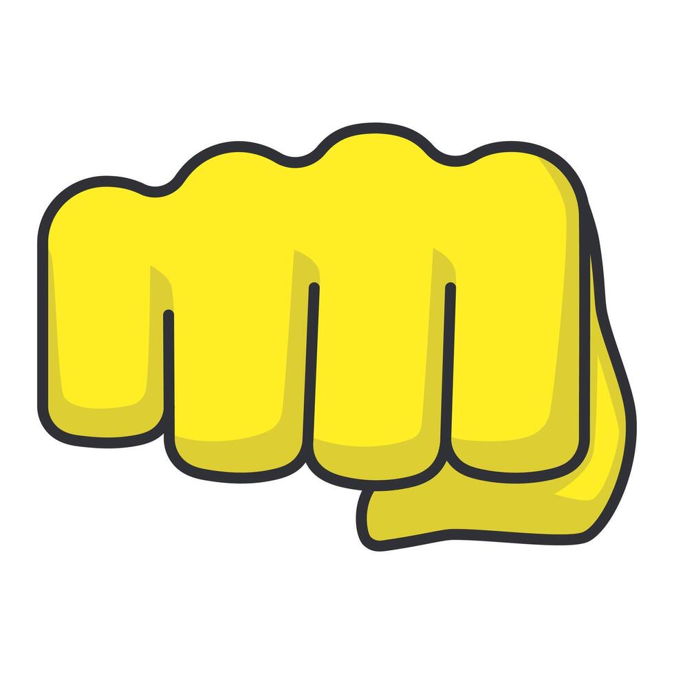 Hand emoji, fist punching or hitting. Isolated on a white background. Illustration vector