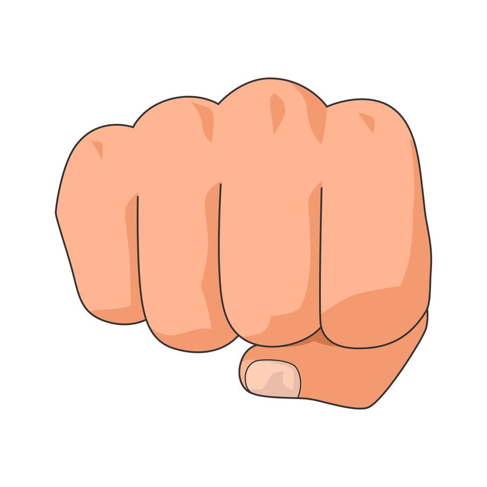 Hand, fist punching or hitting. Realistic design isolated on a white background vector