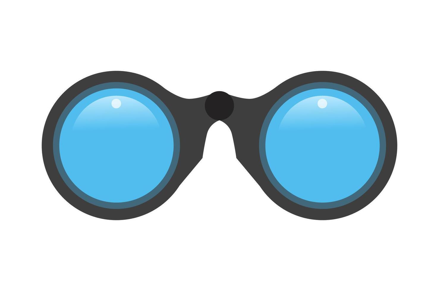 Illustration of binoculars, front view, isolated on white background vector